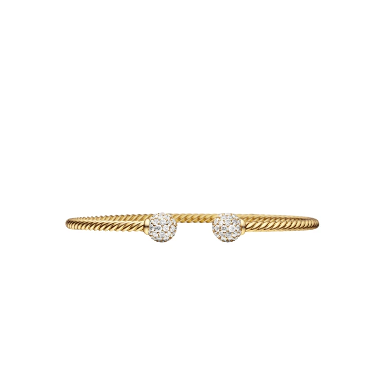 David Yurman Solari Cablespira® Bracelet in 18K Yellow Gold with Diamonds