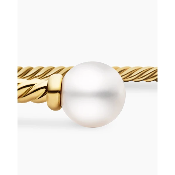 signature twisted-helix detail|David Yurman Solari Cablespira® Bracelet in 18K Yellow Gold with Pearls