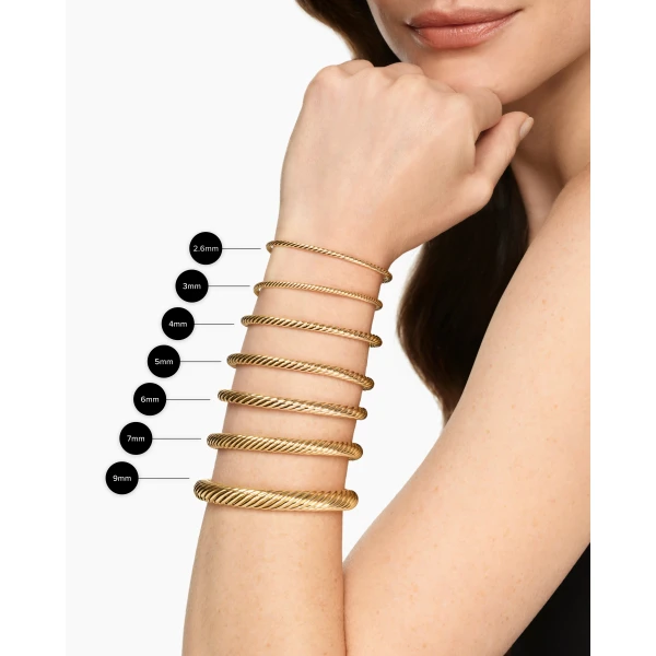 2.6mm in White – clasp and closure mechanism detail|David Yurman Solari Cablespira® Bracelet in 18K Yellow Gold with Pearls
