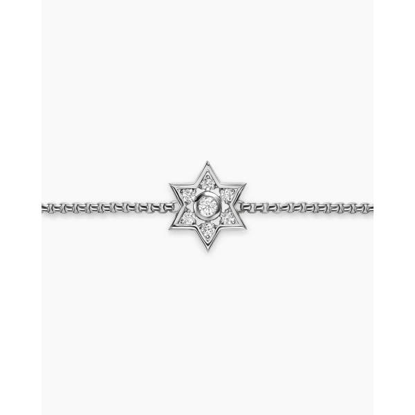 on-model styling shot|David Yurman Star of David Station Bracelet in Sterling Silver with Diamonds