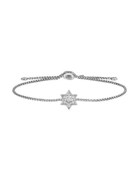 David Yurman Star of David Station Bracelet in Sterling Silver with Diamonds