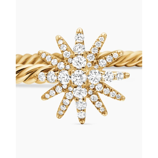 signature twisted-helix detail|David Yurman Starburst Cable Bracelet in 18K Yellow Gold with Diamonds