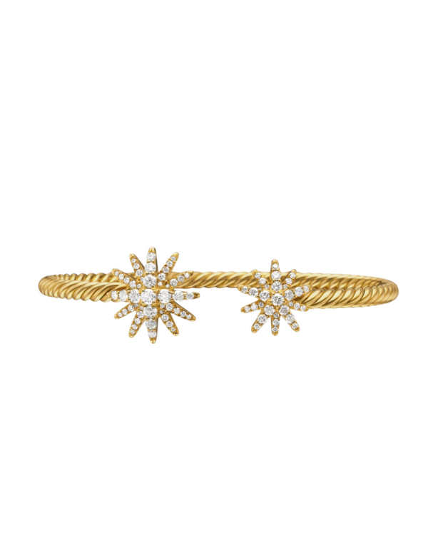 David Yurman Starburst Cable Bracelet in 18K Yellow Gold with Diamonds