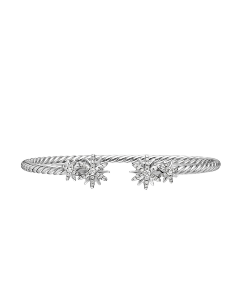 David Yurman Starburst Cable Bracelet in Sterling Silver with Diamonds