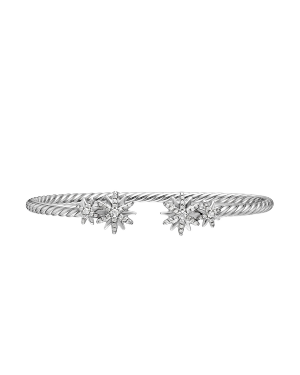 David Yurman Starburst Cable Bracelet in Sterling Silver with Diamonds