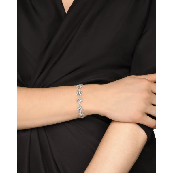12.3mm in Silver – front view of authentic Tennis Bracelets at Luxury Shoes |David Yurman Starburst Pavé Tennis Bracelet in 18K White Gold with Diamonds