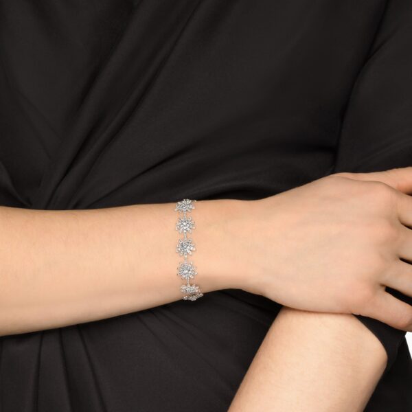 David Yurman Starburst Pavé Tennis Bracelet in 18K White Gold with Diamonds, 12.3mm, view 2