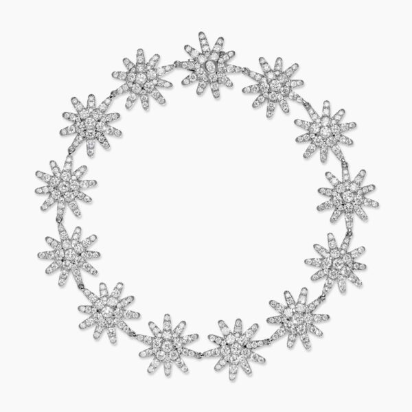 David Yurman Starburst Pavé Tennis Bracelet in 18K White Gold with Diamonds, 12.3mm, view 3