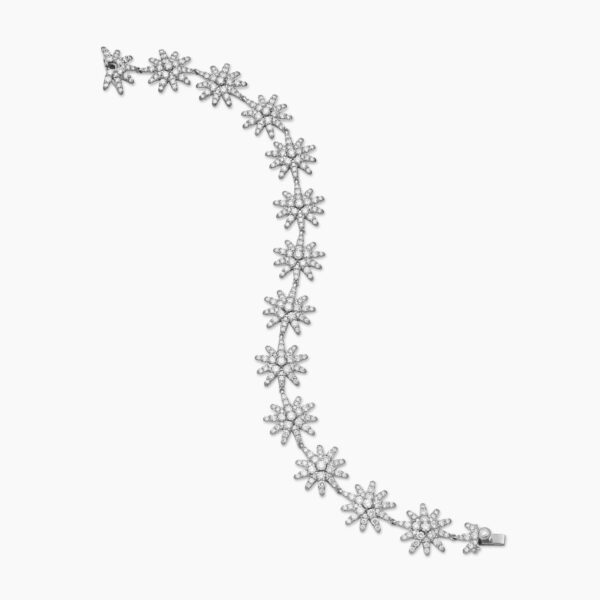 David Yurman Starburst Pavé Tennis Bracelet in 18K White Gold with Diamonds, 12.3mm, view 4