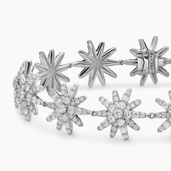 David Yurman Starburst Pavé Tennis Bracelet in 18K White Gold with Diamonds, 12.3mm, view 5