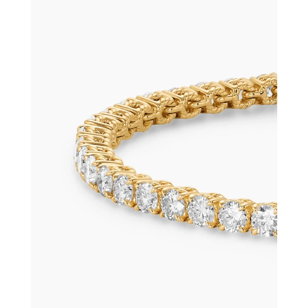 3mm – pavé setting and gemstone detail close-up|David Yurman Tennis Bracelet in 18K Yellow Gold with Diamonds