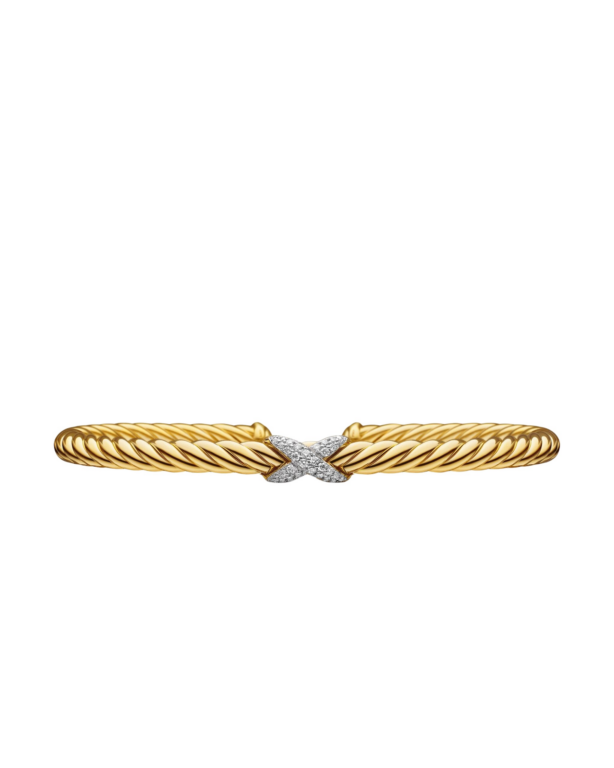 David Yurman X Cablespira® Station Bracelet in 18K Yellow Gold with Pavé Diamonds