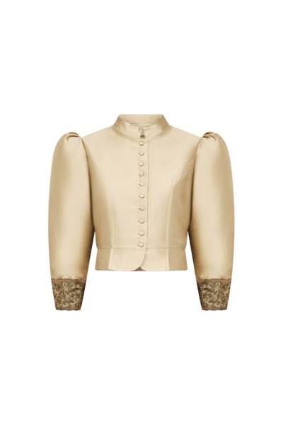 Destree Beige Puff Sleeves Jacket - Destree - Graphic Parisian Fashion - Shop at Luxury Shoes 