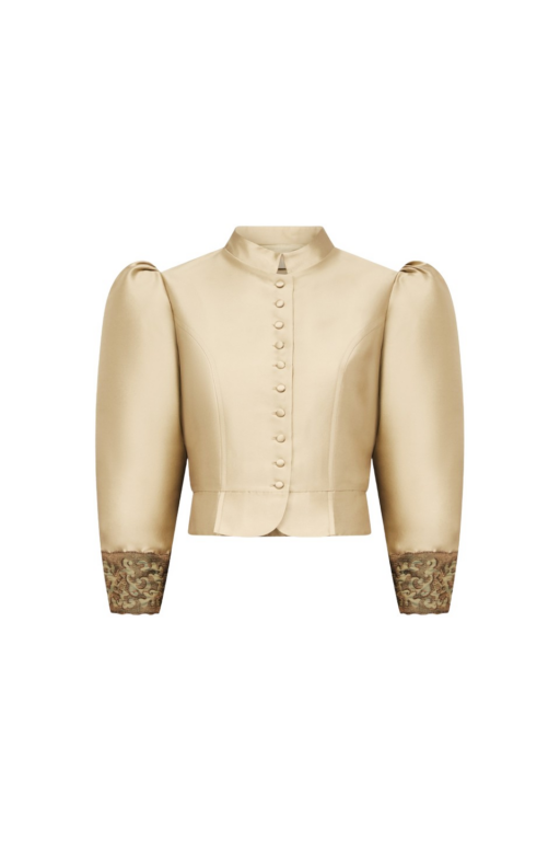 Destree Beige Puff Sleeves Jacket - Destree - Graphic Parisian Fashion - Shop at Luxury Shoes 