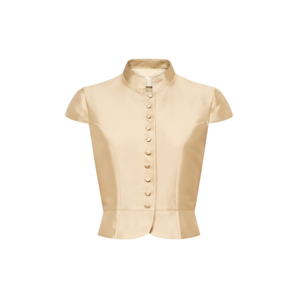 Destree Beige Satin Sleeveless Jacket