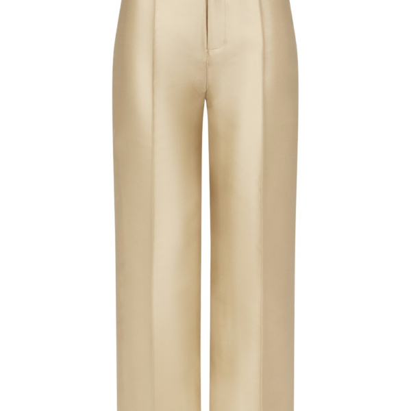 Destree Beige Satin Straight Pants - Destree - Graphic Parisian Fashion - Shop at Luxury Shoes 