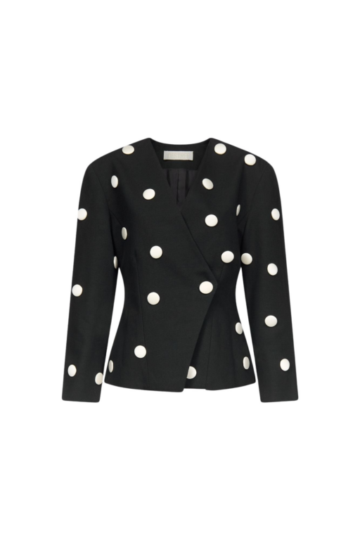 Destree Black And White Polka Dot Blazer - Destree - Graphic Parisian Fashion - Shop at Luxury Shoes 