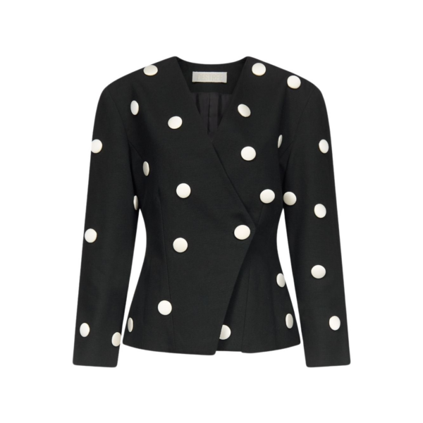 Destree Black And White Polka Dot Blazer