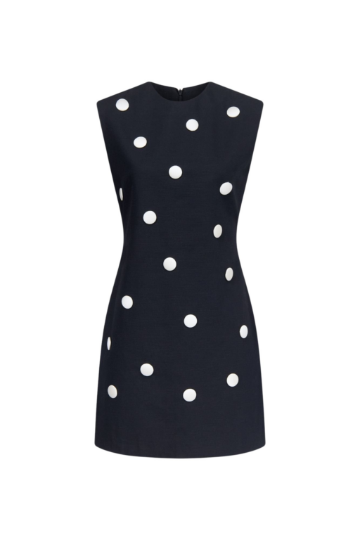 Destree Black Cotton Dress With Contrasting Dots - Destree - Graphic Parisian Fashion - Shop at Luxury Shoes 