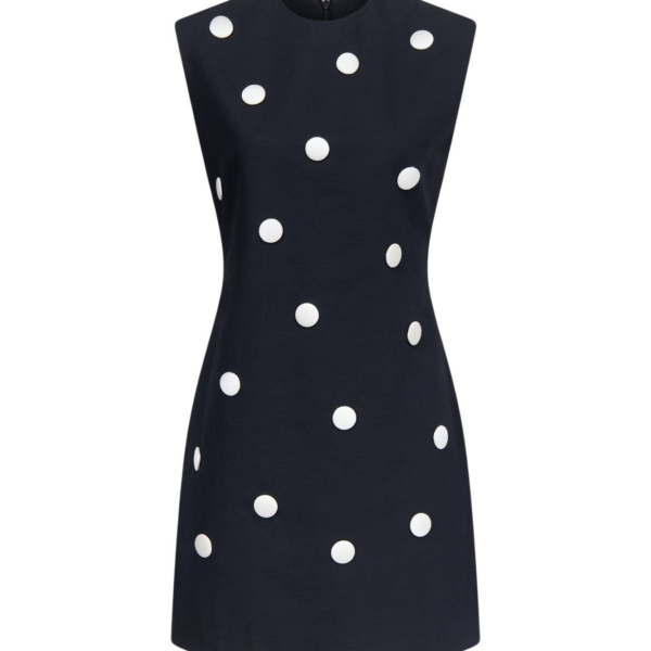 Destree Black Cotton Dress With Contrasting Dots