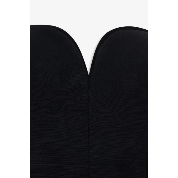 Destree Black Cotton Sculptural Top With Puffed Sleeves - Destree - Graphic Parisian Fashion - Shop at Luxury Shoes 