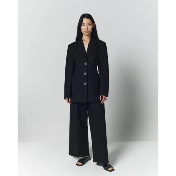 Destree Black Fitted Jacket With Button Details - Destree - Graphic Parisian Fashion - Shop at Luxury Shoes 
