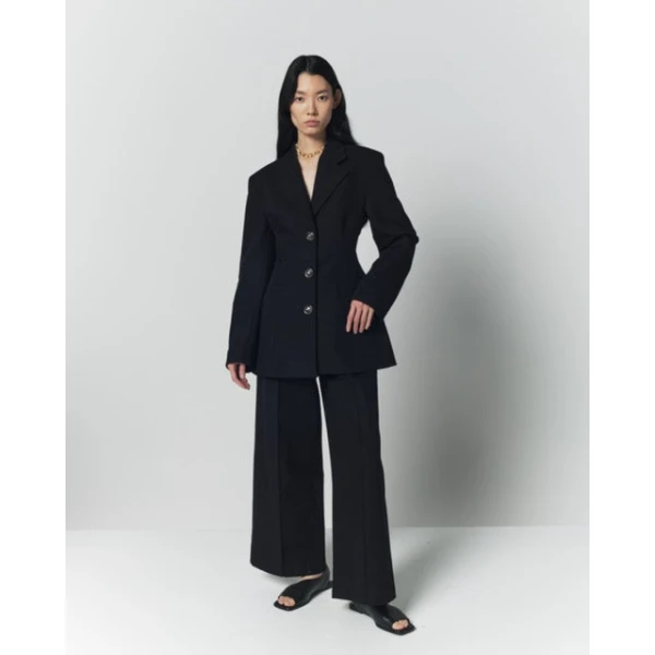 Destree Black Fitted Jacket With Button Details - Destree - Graphic Parisian Fashion - Shop at Luxury Shoes 