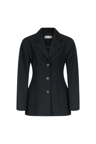 Destree Black Fitted Jacket With Button Details - Destree - Graphic Parisian Fashion - Shop at Luxury Shoes 
