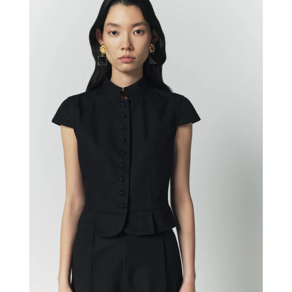 Destree Black Textured Sleeveless Summer Top - Destree - Graphic Parisian Fashion - Shop at Luxury Shoes 
