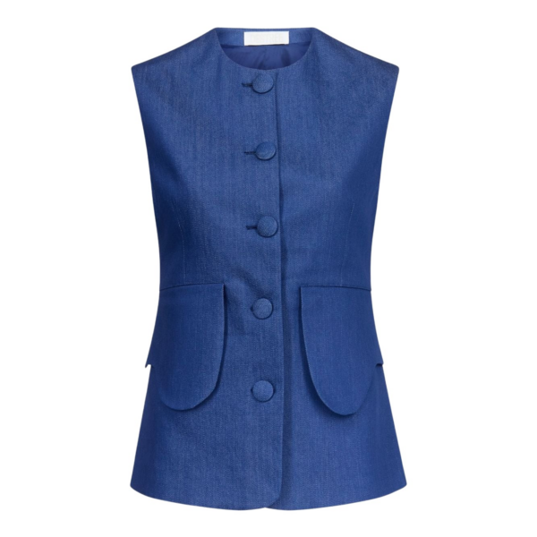 Destree Blue Denim Button-Front Vest
