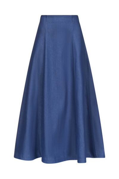 Destree Blue Denim Midi Skirt With Pockets - Destree - Graphic Parisian Fashion - Shop at Luxury Shoes 