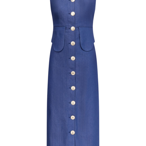 Destree Blue Denim Sleeveless Midi Dress