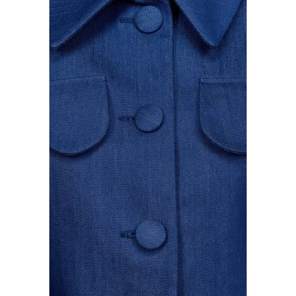 Destree Blue Denim Utility Button-Front Jacket - Destree - Graphic Parisian Fashion - Shop at Luxury Shoes 