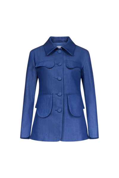 Destree Blue Denim Utility Button-Front Jacket - Destree - Graphic Parisian Fashion - Shop at Luxury Shoes 
