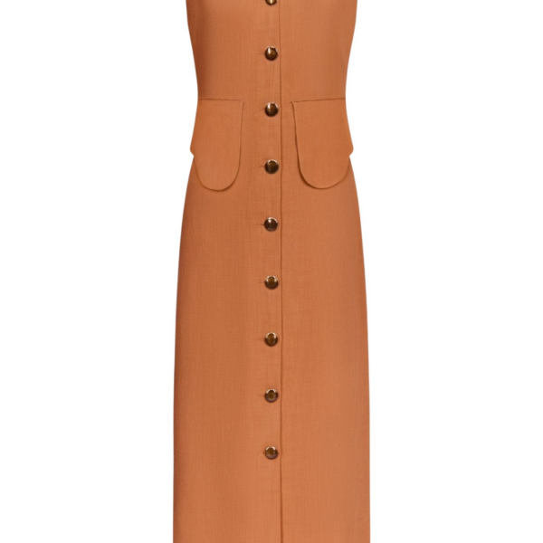 Destree Camel Sleeveless Midi Dress