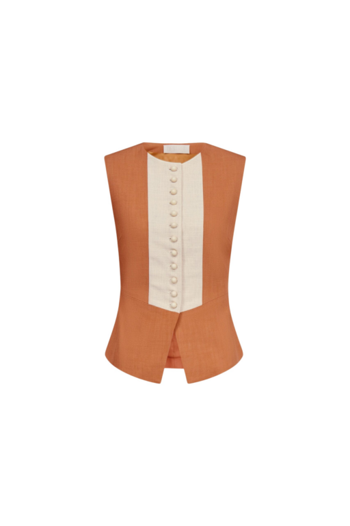 Destree Camel Sleeveless Top - Destree - Graphic Parisian Fashion - Shop at Luxury Shoes 