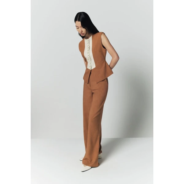 Destree Camel Trousers - Destree - Graphic Parisian Fashion - Shop at Luxury Shoes 