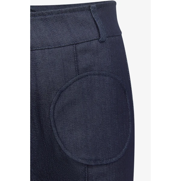 Destree Dark Blue Denim Straight Pants With Circular Pocket Details - Destree - Graphic Parisian Fashion - Shop at Luxury Shoes 