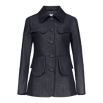 Destree Dark Blue Denim Utility Button-Front Jacket - Destree - Graphic Parisian Fashion - Shop at Luxury Shoes 