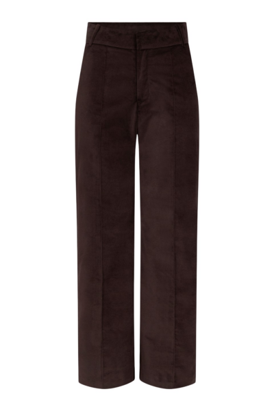 Destree Dark Brown Velvet Straight Pants - Destree - Graphic Parisian Fashion - Shop at Luxury Shoes 