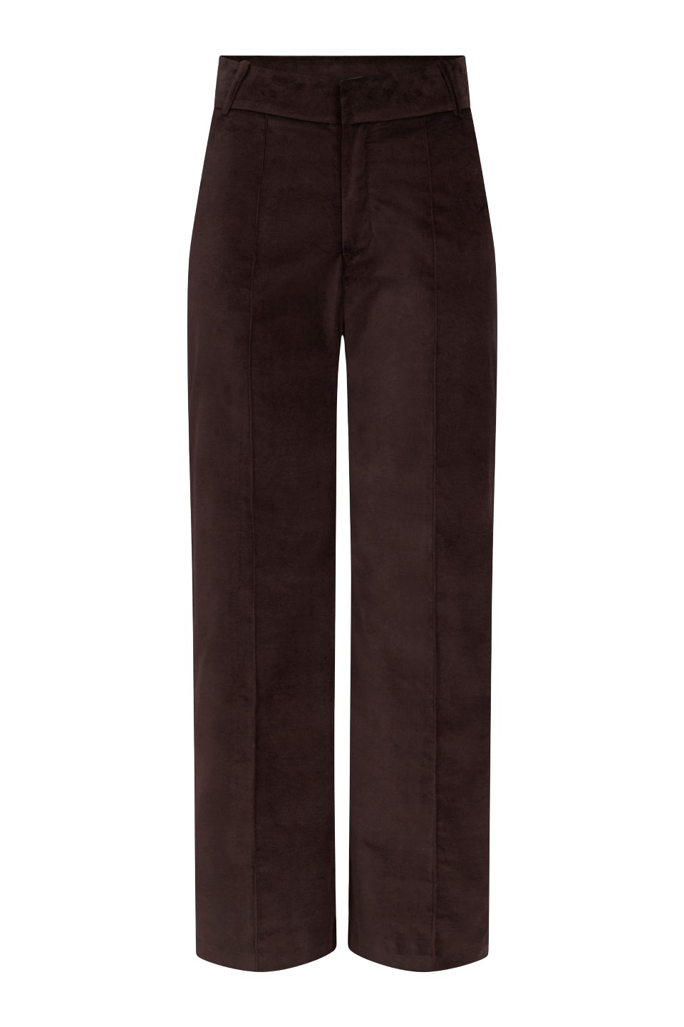 Destree-Dark-Brown-Velvet-Straight-Pants29958_nobg Destree Dark Brown Velvet Straight Pants - Destree - Graphic Parisian Fashion - Shop at Luxury Shoes