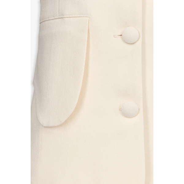 Destree Denim Ecru Button-Front Vest - Destree - Graphic Parisian Fashion - Shop at Luxury Shoes 
