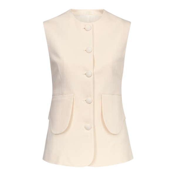 Destree Denim Ecru Button-Front Vest