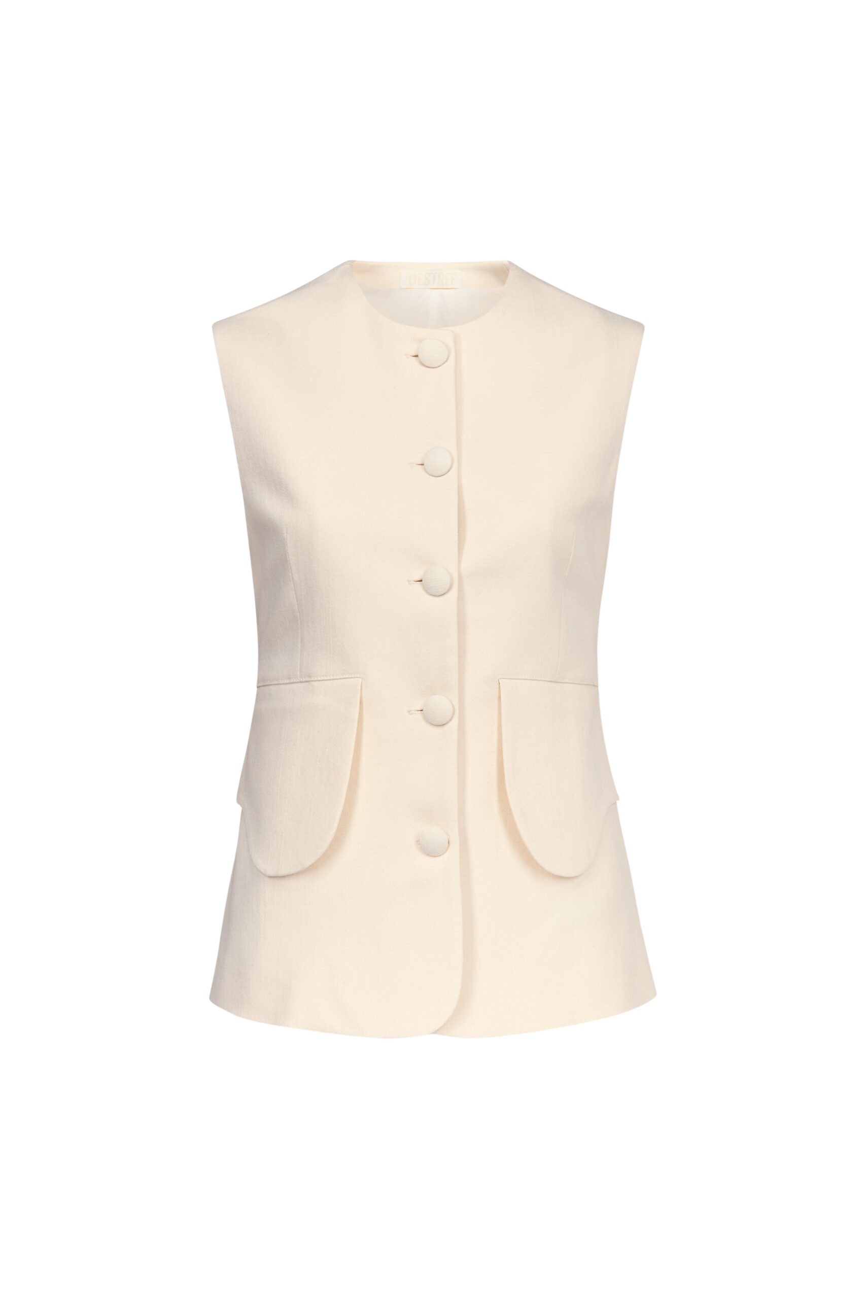 Destree-Denim-Ecru-Button-Front-Vest-scaled30113_nobg Destree Denim Ecru Button-Front Vest - Destree - Graphic Parisian Fashion - Shop at Luxury Shoes