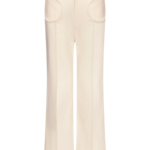 Destree Denim Ecru Flared Pants With Circular Pocket Details - Destree - Graphic Parisian Fashion - Shop at Luxury Shoes 