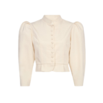Destree Denim Ecru Puff Sleeve Jacket - Destree - Graphic Parisian Fashion - Shop at Luxury Shoes 