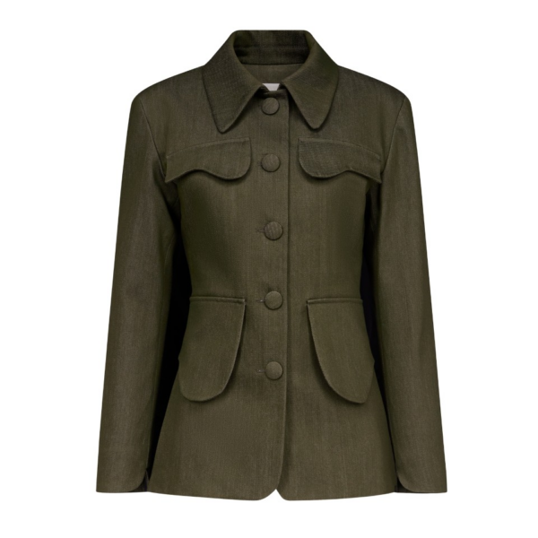 Destree Denim Khaki Utility Button-Front Jacket