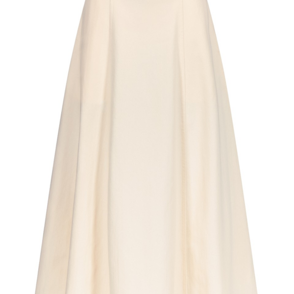 Destree Ecru Denim Midi Skirt With Pockets