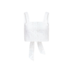 Destree Embroidered White Bow-Tie Top - Destree - Graphic Parisian Fashion - Shop at Luxury Shoes 