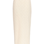 Destree Ivory Textured Maxi Skirt With Fringed Thread Finish - Destree - Graphic Parisian Fashion - Shop at Luxury Shoes 